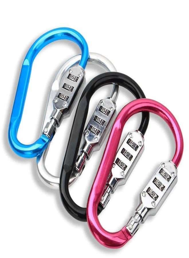 VIVITO Carabiner Hook Lock with 3 Digits Combination Lock | Resettable Code | Anti-Theft Padlock | Multi Color by VIVITO (Silver) - Image 3